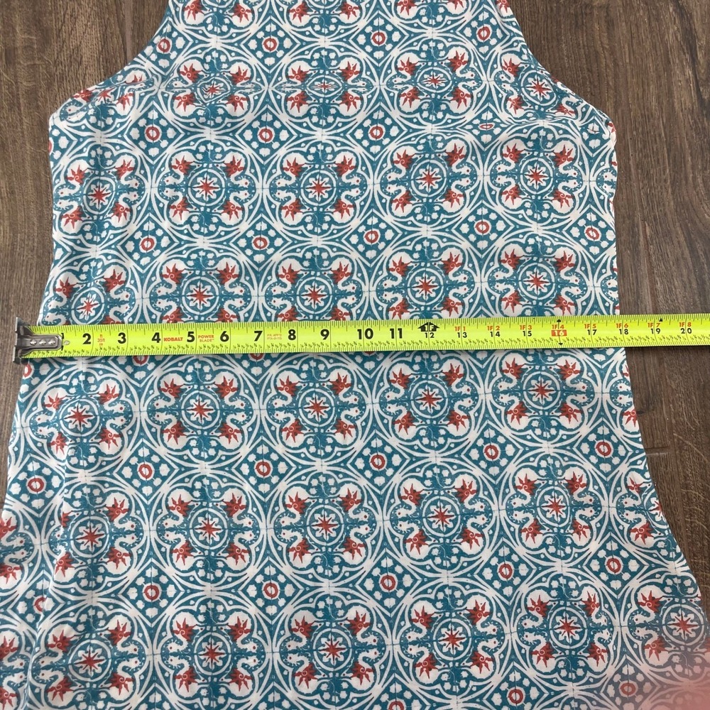 Hollister Medallion Shift Dress Womens L Teal Orange Boho Beach Coastal Festival - Picture 7 of 10